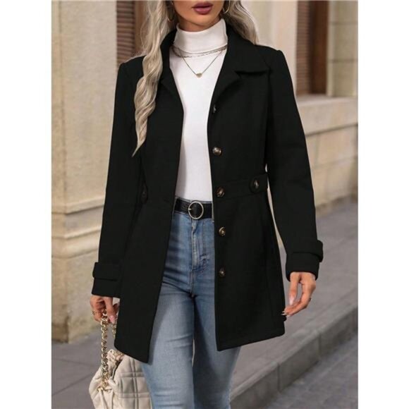 Button Up Long Sleeve Coat - Picture 5 of 16